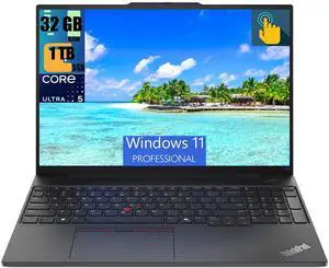 Lenovo ThinkPad E16 Gen 2 Laptop, 16.0" WUXGA Touchscreen, Intel Ultra 5-125U 12-Cores Processor, Intel Graphics, 32GB DDR4  1TB PCIe SSD, Backlit KYB, Fingerprint, Thunderbolt 4, Windows 11 Pro