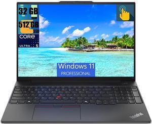 Lenovo ThinkPad E16 Gen 2 Laptop, 16.0" WUXGA Touchscreen, Intel Ultra 5-125U 12-Cores Processor, Intel Graphics, 32GB DDR4  512GB PCIe SSD, Backlit KYB, Fingerprint, Thunderbolt 4, Windows 11 Pro