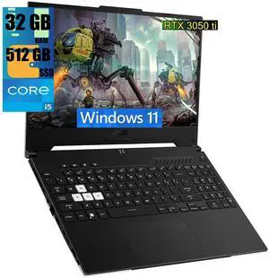 ASUS TUF Dash 15 Gaming Laptop, 15.6" 144Hz FHD Display, Intel Core i5-12450H 8 cores Processor, NVIDIA GeForce RTX 3050 Ti 4GB GDDR6, 32GB DDR5  512GB PCIe SSD, Thunderbolt 4, Wi-Fi 6, Windows 11