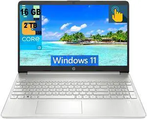 HP 15 Laptop, 15.6" HD (1366 x 768) Touchscreen, Intel Core i3-1115G4 2 Cores Processor, Intel UHD Graphics, 16GB DDR4  2TB PCIe SSD, WiFi, Bluetooth, Numeric Keypad, Windows 11
