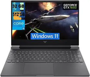 HP Victus 15 Gaming Laptop, 15.6" FHD 144Hz Display, Intel Core i5-12450H 8 Cores Processor, NVIDIA GeForce GTX 1650 4 GB GDDR5, 32GB DDR4  512GB PCIe SSD, WiFi 6, Backlit KB, Windows 11