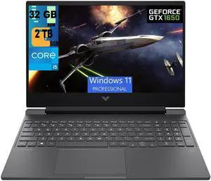 HP Victus 15 Gaming Laptop, 15.6" FHD 144Hz Display, Intel Core i5-12450H 8 Cores Processor, NVIDIA GeForce GTX 1650 4 GB GDDR5, 32GB DDR4  2TB PCIe SSD, WiFi 6, Backlit KB, Windows 11 Pro