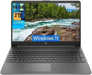 HP 15 Laptop, 15.6" FHD (1920 x 1080) Display, Intel Core i3-1215U 6 cores Processor, Intel UHD Graphics, 16GB DDR4  2TB PCIe SSD, Wi-Fi 6 + Bluetooth. 5.1, Windows 11