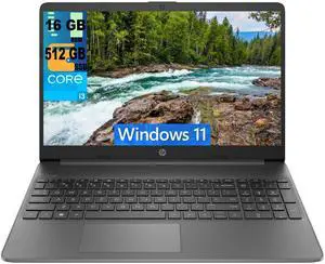 HP 15 Laptop, 15.6" FHD (1920 x 1080) Display, Intel Core i3-1215U 6 cores Processor, Intel UHD Graphics, 16GB DDR4  512GB PCIe SSD, Wi-Fi 6 + Bluetooth. 5.1, Windows 11