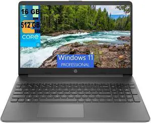 HP 15 Laptop, 15.6" FHD (1920 x 1080) Display, Intel Core i3-1215U 6 cores Processor, Intel UHD Graphics, 16GB DDR4  512GB PCIe SSD, Wi-Fi 6 + Bluetooth. 5.1, Windows 11 Pro