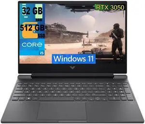 HP Victus 15 Gaming Laptop, 15.6" FHD (1920 x 1080) Display, Intel Core i5-12500H 12 Cores Processor, NVIDIA GeForce RTX 3050 4GB Graphic, 32GB DDR4  512GB PCIe SSD, Backlit Keyboard, Windows 11
