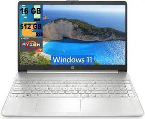 HP 15 Laptop, 15.6 HD (1366 x 768) Display, AMD Ryzen 7 5700U 8 cores Processor, AMD Radeon Graphics, 16GB DDR4  512GB PCIe SSD, Full-Size Keyboard, Wi-Fi 6 & Bluetooth, Windows 11