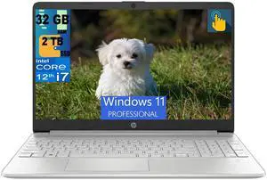HP 15 Laptop, 15.6" FHD (1920 x 1080) Touchscreen, Intel Core i7-1255U 10-Core Processor, Intel Iris Xe Graphics, 32GB DDR4  2TB PCIe SSD, HD Camera, HDMI, Windows 11 Pro