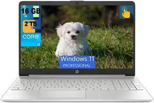 HP 15 Laptop, 15.6" HD Touchscreen, Intel Core i3-1215U 6-Core Processor, Intel UHD Graphics, 16GB DDR4  2TB PCIe SSD, WiFi, Bluetooth, HDMI, Windows 11 Pro