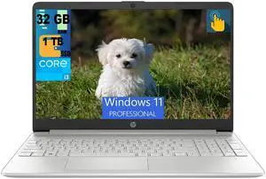 HP 15 Laptop, 15.6" HD Touchscreen, Intel Core i3-1215U 6-Core Processor, Intel UHD Graphics, 32GB DDR4  1TB PCIe SSD, WiFi, Bluetooth, HDMI, Windows 11 Pro