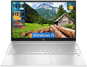 HP Pavilion 15 Laptop, 15.6" FHD Touchscreen, AMD Ryzen 7 5700U(8 Cores, Up to 4.3GHz) Processor, AMD Radeon Graphics, 16GB DDR4  512GB PCIe SSD, Backlit KB, WiFi 6, Windows 11