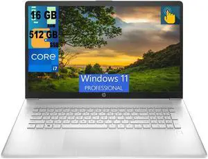HP 17 Laptop, 17.3" HD+ Touchscreen, 13th Gen Intel Core i7-1355U 10 Cores Processor, Intel Iris Xe Graphics, 16GB DDR4  512GB PCIe SSD, Fingerprint Reader, Backlit Keyboard, Windows 11 Pro
