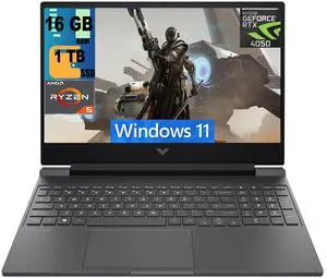 HP Victus 15 Gaming Laptop, 15.6" FHD 144Hz Display, AMD Ryzen 5 8645HS 6-core Processor, NVIDIA GeForce RTX 4050 6 GB GDDR6, 16GB DDR5  1TB PCIe SSD, Backlit Keyboard, Windows 11