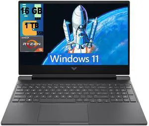 HP Victus 15 Gaming Laptop, 15.6" FHD 144Hz Display, AMD Ryzen 5 7535HS 6 Cores Processor, AMD Radeon RX 6550M Graphics, 16GB DDR5  1TB PCIe SSD, Wi-Fi 6 Backlit Keyboard, Windows 11