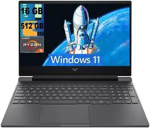 HP Victus 15 Gaming Laptop, 15.6" FHD 144Hz Display, AMD Ryzen 5 7535HS 6 Cores Processor, AMD Radeon RX 6550M Graphics, 16GB DDR5  512GB PCIe SSD, Wi-Fi 6 Backlit Keyboard, Windows 11