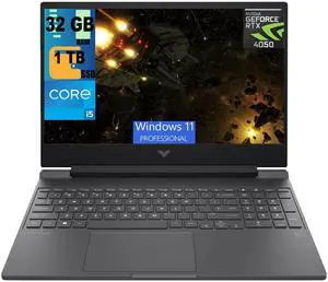 HP Victus 15 Gaming Laptop, 15.6" FHD 144Hz Display, Intel Core i5-13500H 12-Cores Processor, NVIDIA GeForce RTX 4050 6GB GDDR6, 32GB DDR4  1TB PCIe SSD, Backlit KYB, WiFi 6, Windows 11 Pro