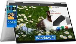 HP Envy x360 2-in-1 14 Laptop, 14" FHD Touchscreen, Intel Core i7-1355U 10-Core Processor, Intel Iris Xe Graphics, 16GB  DDR4  256GB  PCIe SSD, Backlit KB, Windows 11 Home,Microsoft Office License