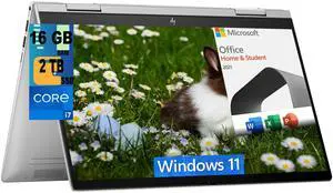 HP Envy x360 2-in-1 14 Laptop, 14" FHD Touchscreen, Intel Core i7-1355U 10-Core Processor, Intel Iris Xe Graphics, 16GB  DDR4  2TB PCIe SSD, Backlit KB, Windows 11 Home,Microsoft Office License