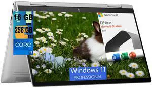 HP Envy x360 2-in-1 14 Laptop, 14" FHD Touchscreen, Intel Core i7-1355U 10-Core Processor, Intel Iris Xe Graphics, 16GB  DDR4  256GB  PCIe SSD, Backlit KB, Windows 11 Pro,Microsoft Office License