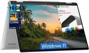 HP Envy X360 16 Laptop, 16" FHD+ Touchscreen, Intel Core Ultra 7 155U 12 cores Processor, Intel UHD Graphics, 16GB  DDR4  256GB  PCIe SSD, Wi-Fi 6, Windows 11 Home,Microsoft Office License