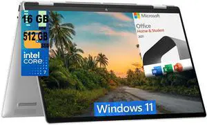 HP Envy x360 2-in-1 14 Laptop, 14" FHD Multi-Touch, Intel Core 7 150U 10 Cores Processor, Intel Graphics, 16GB  DDR4  512GB   PCIe SSD, Backlit, Fingerprint, Windows 11 Home,Microsoft Office License