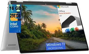 HP Envy x360 2-in-1 14 Laptop, 14" FHD Multi-Touch, Intel Core 7 150U 10 Cores Processor, Intel Graphics, 16GB  DDR4  256GB  PCIe SSD, Backlit, Fingerprint, Windows 11 Pro,Microsoft Office License