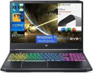Acer Predator Helios 300 15 Gaming Laptop, 15.6" Full HD Display, Intel i7-11800H 8 core Processor, RTX 3060 6GB, 32GB DDR4  1TB PCIe SSD, RGB Backlit, Windows 11 Pro,Microsoft Office License