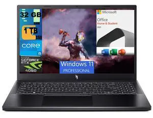 Acer Nitro V 15 Gaming Laptop, 15.6" FHD 144Hz Display, Intel Core i5-13420H Octa-core Processor, RTX 4050 6GB Graphic, 32GB DDR5  1TB PCIe SSD, Backlit KB, Windows 11 Pro,Microsoft Office License