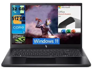Acer Nitro V 15 Gaming Laptop, 15.6" FHD 144Hz Display, Intel Core i5-13420H Octa-core Processor, RTX 4050 6GB Graphic, 32GB DDR5  512GB PCIe SSD, Backlit KB, Windows 11,Microsoft Office License
