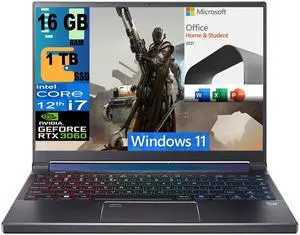 Acer Predator Triton 300 SE 14 Gaming Laptop, 14" FHD 165Hz, Intel 14-Core i7-12700H, GeForce RTX 3060 6GB, 16GB DDR5  1TB PCIe SSD, RGB Backlit Fingerprint, Windows 11,Microsoft Office License