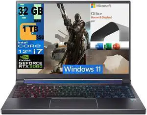 Acer Predator Triton 300 SE 14 Gaming Laptop, 14" FHD 165Hz, Intel 14-Core i7-12700H, GeForce RTX 3060 6GB, 32GB DDR5  1TB PCIe SSD, RGB Backlit Fingerprint, Windows 11,Microsoft Office License