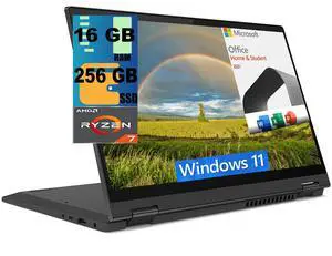 Lenovo IdeaPad Flex 5 14 2-in-1 Laptop, 14" FHD Touchscreen, Ryzen 7 4700U 8-Core Processor, AMD Radeon Graphics, 16GB  DDR4  256GB  PCIe SSD, Backlit KB, FR, Windows 11 Hom,Microsoft Office Licensee