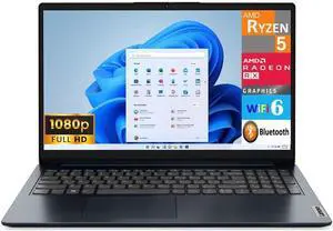 Lenovo Ideapad 1 15 Laptop, 15.6" FHD Touchscreen, AMD Ryzen 5 7520U Quad Core Processor, AMD Radeon Graphics, 8GB  DDR4  2TB PCIe SSD, WiFi 6, Windows 11 Pro,Microsoft Office License