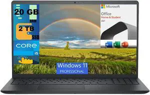 DELL Inspiron 3520 15 Business Laptop, 15.6'' FHD Touchscreen, Intel Core i5-1155G7 4 Cores Processor, Intel UHD Graphics, 20GB DDR4  2TB PCIe SSD, Wi-Fi, Windows 11 Pro,Microsoft Office License