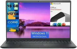 Dell Inspiron 15 Laptop, 15.6" FHD (1920 x 1080) Touchscreen, Intel Core i7-1165G7 4 Cores Processor, Intel Iris Xe Graphics, 16GB DDR4  512GB PCIe SSD, Webcam, Windows 11 Pro,Microsoft Office License