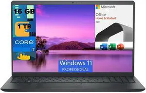 Dell Inspiron 15 Laptop, 15.6" FHD (1920 x 1080) Touchscreen, Intel Core i7-1165G7 4 Cores Processor, Intel Iris Xe Graphics, 16GB DDR4  1TB PCIe SSD, Webcam, Windows 11 Pro,Microsoft Office License