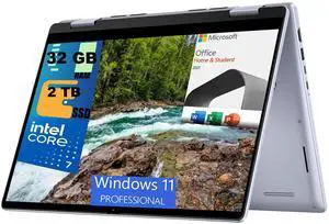 DELL Inspiron 14 7440 2-in-1 Laptop, 14" FHD+ Touchscreen, Intel Core 7 150U 10-core Processor, Intel Graphics, 32GB DDR4  2TB PCIe SSD, Wi-Fi + Bluetooth, Windows 11 Pro,Microsoft Office License