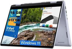 DELL Inspiron 14 7440 2-in-1 Laptop, 14" FHD+ Touchscreen, Intel Core 7 150U 10-core Processor, Intel Graphics, 16GB DDR4  512GB PCIe SSD, Wi-Fi + Bluetooth, Windows 11,Microsoft Office License