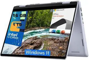 DELL Inspiron 14 7440 2-in-1 Laptop, 14" FHD+ Touchscreen, Intel Core 7 150U 10-core Processor, Intel Graphics, 16GB DDR4  1TB PCIe SSD, Wi-Fi + Bluetooth, Windows 11,Microsoft Office License