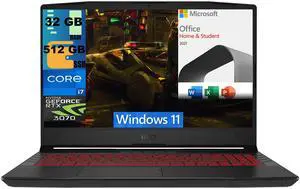 MSI Pulse GL66 15 Gaming Laptop, 15.6" FHD 144Hz , Intel Core i7-11800H 8 Cores Processor, RTX 3070 8GB GDDR6, 32GB DDR4  512GB PCIe SSD, RGB Keyboard, BT 5.1, Windows 11,Microsoft Office License