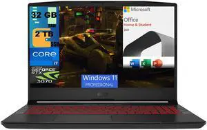 MSI Pulse GL66 15 Gaming Laptop, 15.6" FHD 144Hz , Intel Core i7-11800H 8 Cores Processor, RTX 3070 8GB GDDR6, 32GB DDR4  2TB PCIe SSD, RGB Keyboard, BT 5.1, Windows 11 Pro,Microsoft Office License