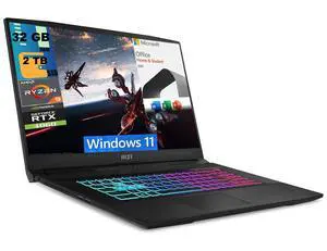 MSI Katana A17 Gaming Laptop, 17.3" Full HD 144Hz, AMD Ryzen 9 8945HS 8-Core Processor, NVIDIA GeForce RTX 4060 8GB, 32GB DDR5  2TB PCIe SSD, Backlit KB, Windows 11,Microsoft Office License