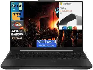ASUS TUF A16 Gaming Laptop, 16" FHD+ 165Hz, AMD Octa-core Ryzen 7 7735HS Processor, AMD Radeon RX 7700S 8GB Graphic, 32GB DDR5  1TB PCIe SSD, Backlit KB, Windows 11 Pro,Microsoft Office License