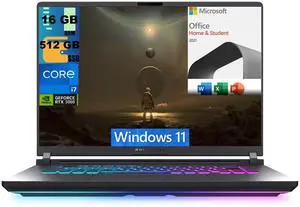 ASUS ROG Strix G16 Gaming Laptop, 16" FHD+ 165Hz, Intel Core i7-14650HX 16 Cores Processor, RTX 5060 8GB Graphics, 16GB DDR5  512GB PCIe SSD, Wi-Fi 7, Windows 11,Microsoft Office License