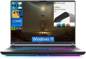 ASUS ROG Strix G16 Gaming Laptop, 16" FHD+ 165Hz, Intel Core i7-14650HX 16 Cores Processor, RTX 5060 8GB Graphics, 64GB DDR5  4TB PCIe SSD, Wi-Fi 7, Windows 11,Microsoft Office License