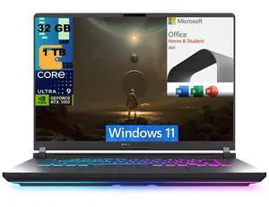 ASUS ROG Strix G16 Gaming Laptop, 16" 2.5K 240Hz, Intel Core Ultra 9 275HX 24 Cores Processor, GeForce RTX 5060 8GB GDDR7, 32GB DDR5  1TB PCIe SSD, Wi-Fi 7, Windows 11,Microsoft Office License