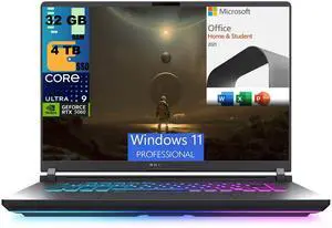 ASUS ROG Strix G16 Gaming Laptop, 16" 2.5K 240Hz, Intel Core Ultra 9 275HX 24 Cores Processor, GeForce RTX 5060 8GB GDDR7, 32GB DDR5  4TB  PCIe SSD, Wi-Fi 7, Windows 11 Pro,Microsoft Office License