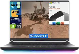 ASUS ROG Strix G16 Gaming Laptop, 16" 2.5K 240Hz Display, Intel Core Ultra 9 275HX 24 cores Processor, RTX 5070 8 GB, 64GB DDR5  4TB PCIe SSD, Wi-Fi 7, Windows 11,Microsoft Office License