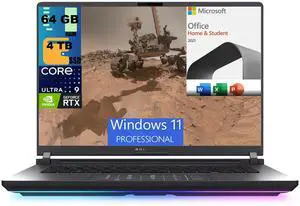 ASUS ROG Strix G16 Gaming Laptop, 16" 2.5K 240Hz Display, Intel Core Ultra 9 275HX 24 cores Processor, RTX 5070 8 GB, 64GB DDR5  4TB PCIe SSD, Wi-Fi 7, Windows 11 Pro,Microsoft Office License