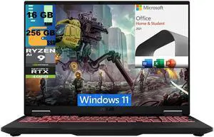 ASUS TUF A16 Gaming, 16" 165Hz Display, AMD Ryzen AI 9 HX 370 12 Cores Processor, RTX 4060 8GB GDDR6 Graphics, 16GB  DDR4  256GB  PCIe SSD, Wi-Fi 6E, Windows 11 Home,Microsoft Office License